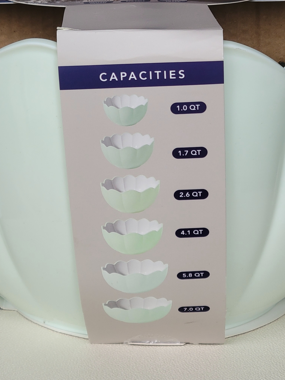 Pier 1 Mint Green Scalloped 6-Piece Mixing Bowl Set - Picture 6 of 6